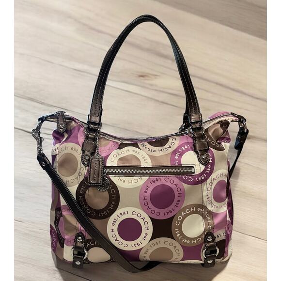 Y2K Coach F17582 Alexandra Snap Head Print Convertible Bag & Wristlet - Picture 2 of 14